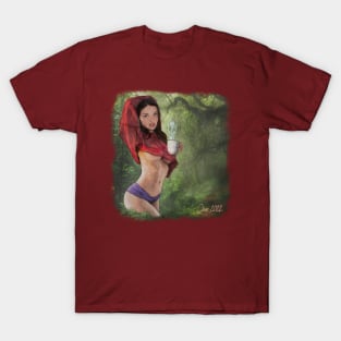 Girl in the jungle with coffe T-Shirt